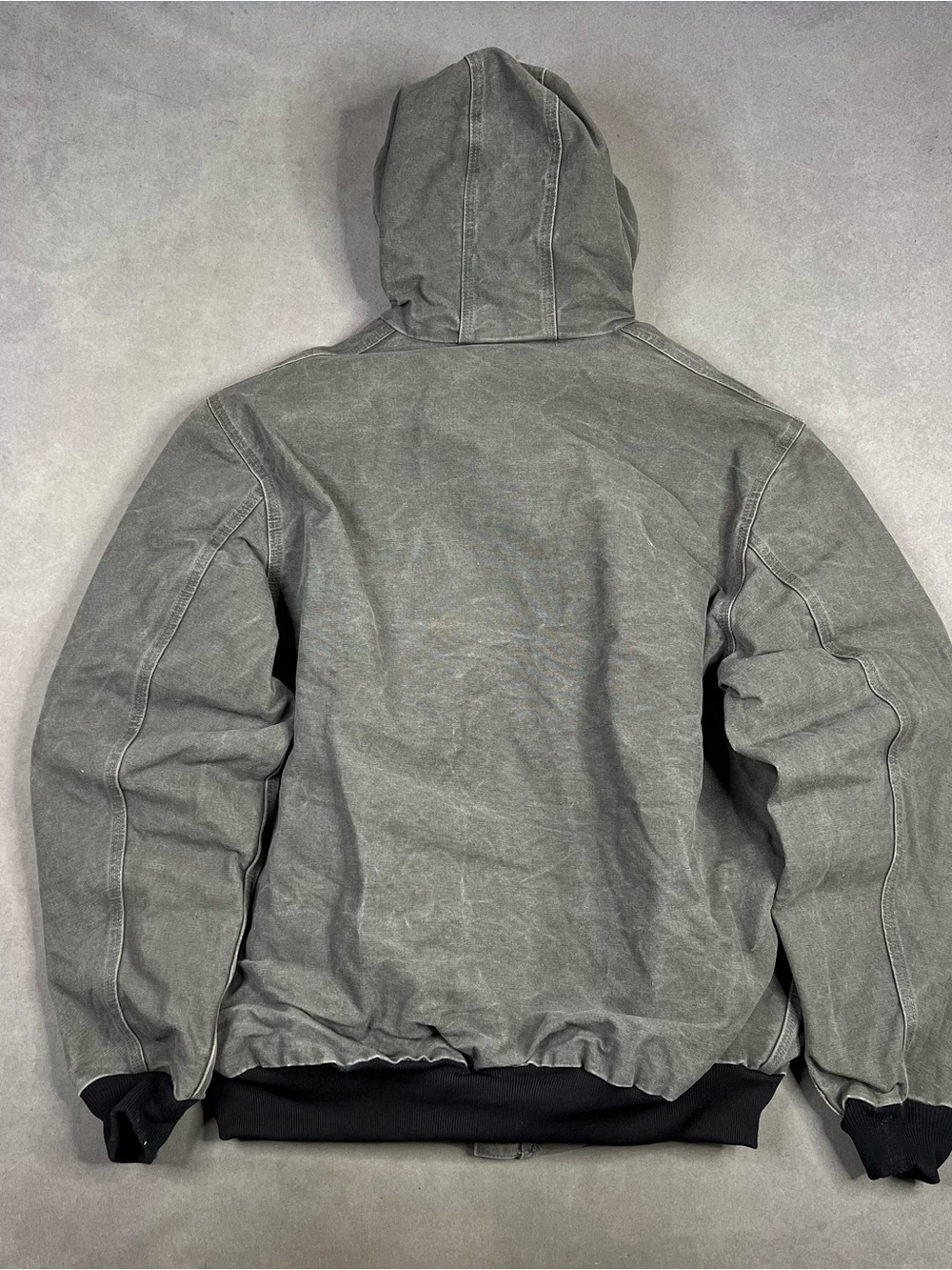 Carhartt Washed Duck Insulated Active Jacket (J130 / 104050) ) Gray Hooded - Picture 2 of 4